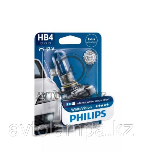 9006WHVB1 HB4 12V  Philips White Vision Штатная галогенная лампа, фото 1