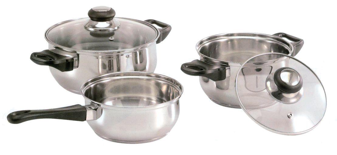 Набор кастрюль и ковш "Green Lemon" 1.7л 2.8л 1.5л (SSW Berlin, Германия), фото 1