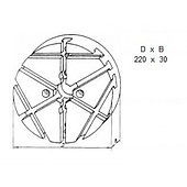 Плита Круглая d 220х 30 с радиально-поперечным расположением Т-образных пазов 12мм (ДСП-7) (б/у)