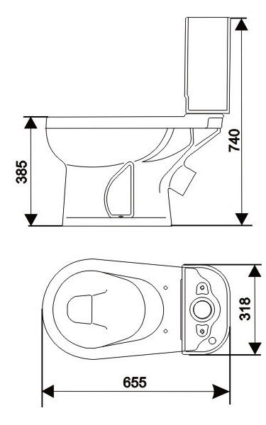 Унитаз-компакт Ирида н/п белый. Эконом категория С - фото 2 - id-p338026