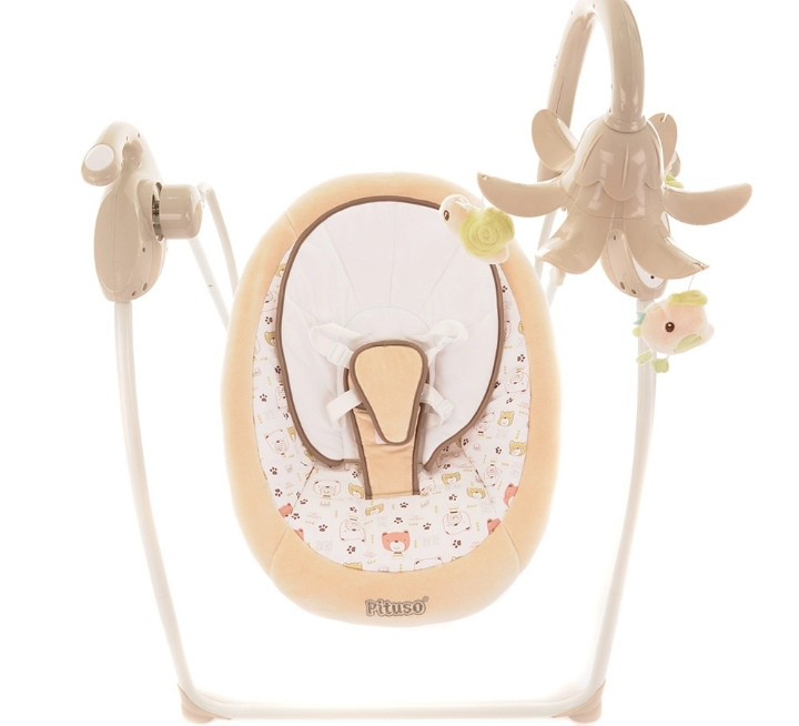 Электрокачели Pituso Carino Beige/Бежевый Мишки