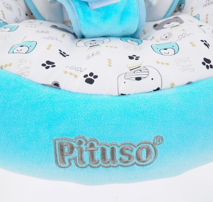 Электрокачели Pituso Carino Green/Бирюза Мишки