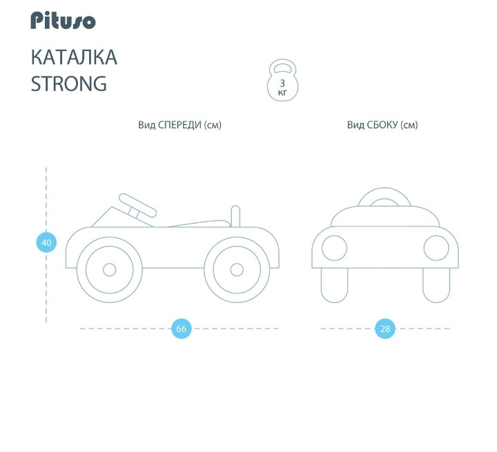 Каталка Pituso Strong White/Белый