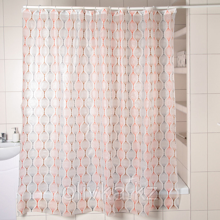 Штора для ванной комнаты Доляна «Капли», 180×180 см, EVA