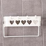 Держатель для ванных принадлежностей на липучке «Сердца», 26×10,5×6,7 см, цвет МИКС, фото 3