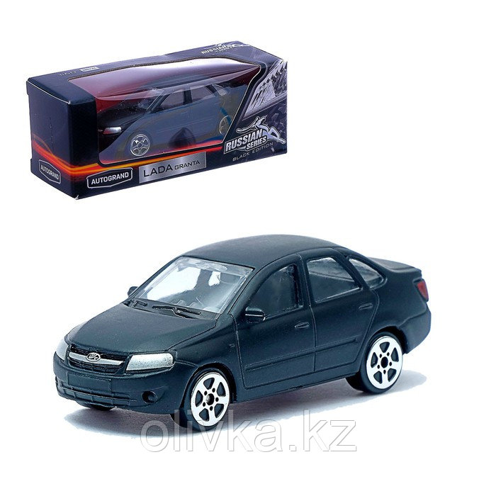 Машина металлическая Lada Granta, цвет матовый чёрный, масштаб 1:60