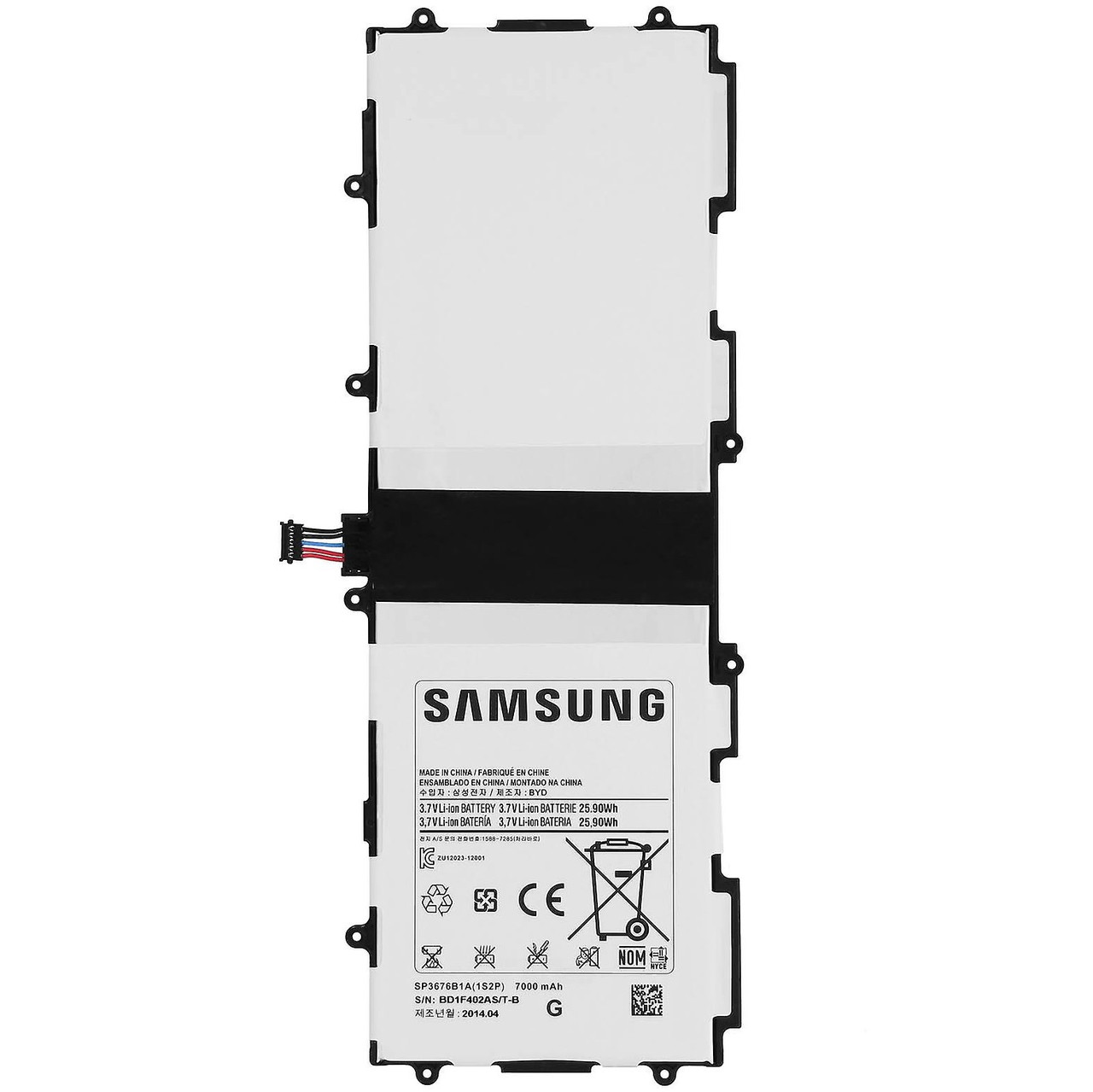Заводской аккумулятор для планшета Samsung Galaxy Note 10.1 N8000 (SP3676B1A, 7000mah)