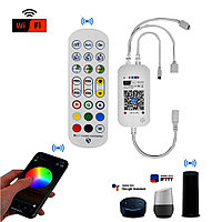 Музыкальный RGB контроллер c WiFi и пультом для ленты 5050 2835 3528 MIC-144-RGB-WiFi Музыкальный RGB контроллер c WiFi и пультом для ленты 5050 2835 3528