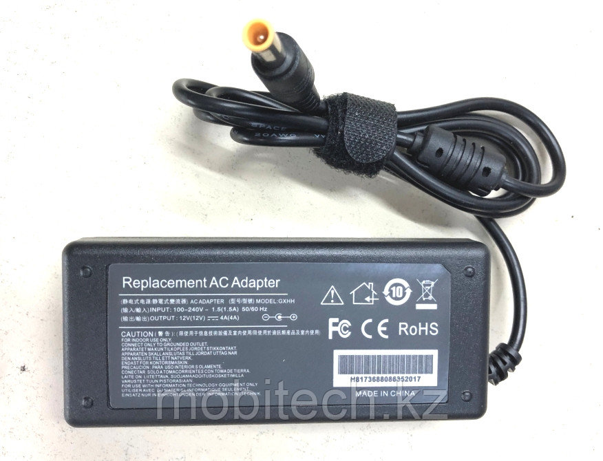 Блоки питания Universal Adaptor Adapter 12v 4A 6.4x4.4мм для монитор (без силового кабеля) - фото 1 - id-p80757487