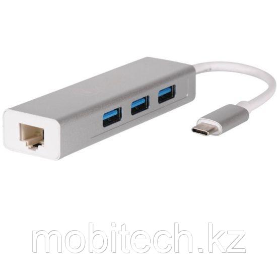 Переходник Type C на 3 Ports USB3.0 HUB Ethernet LAN RJ45 Cable Adapter - фото 1 - id-p80757761