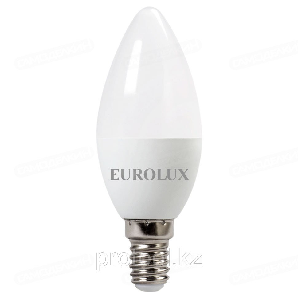 Лампа светодиодная LL-E-C37-6W-230-2,7K-E14 (свеча, 6Вт, тепл., Е14) Eurolux - фото 1 - id-p80787585