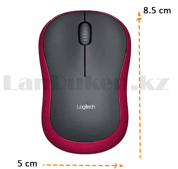 Компьютерная мышь беспроводная оптическая 1000 dpi USB Logitech M186 Wireless Mouse красный - фото 3 - id-p80783892