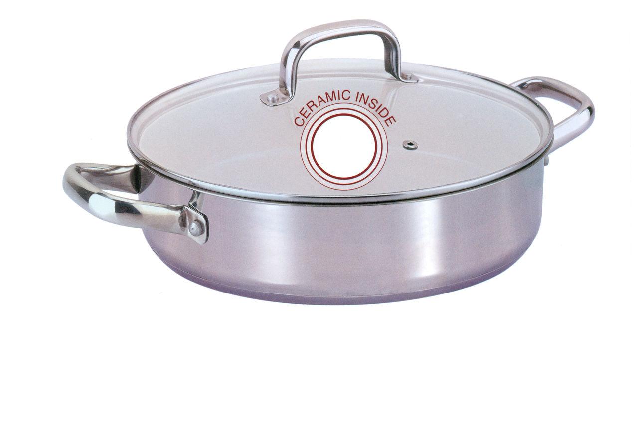 Сотейник c крышкой, Ø 28 см "Cera Profi white" керамическое покрытие (SSW Berlin, Германия), фото 1