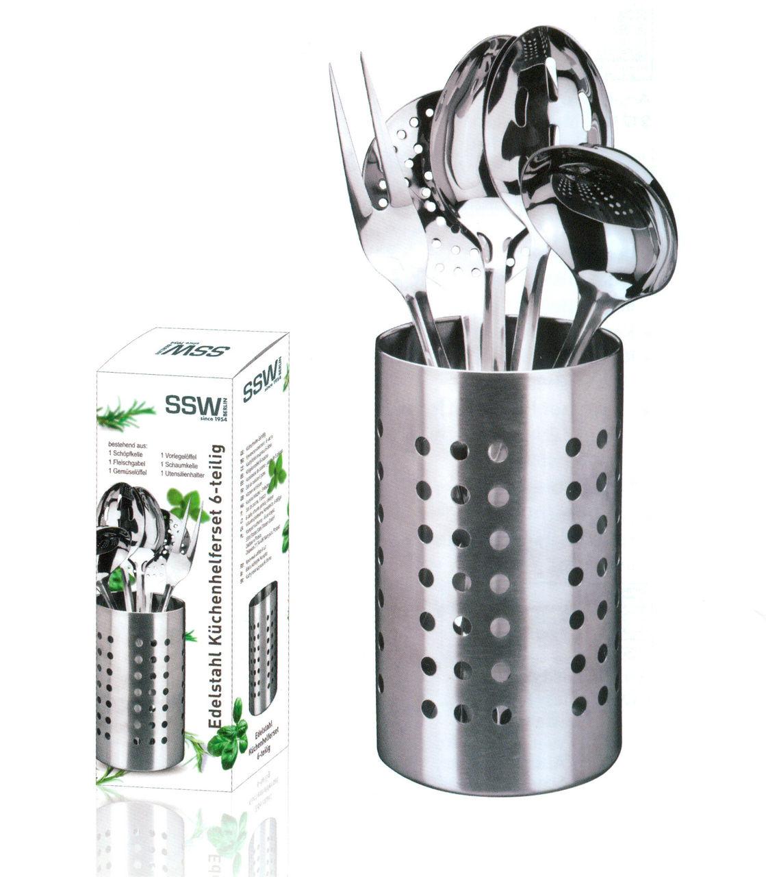 Набор кухонных инструментов с подставкой 6 пр. "STEEL" (SSW Berlin, Германия), фото 1