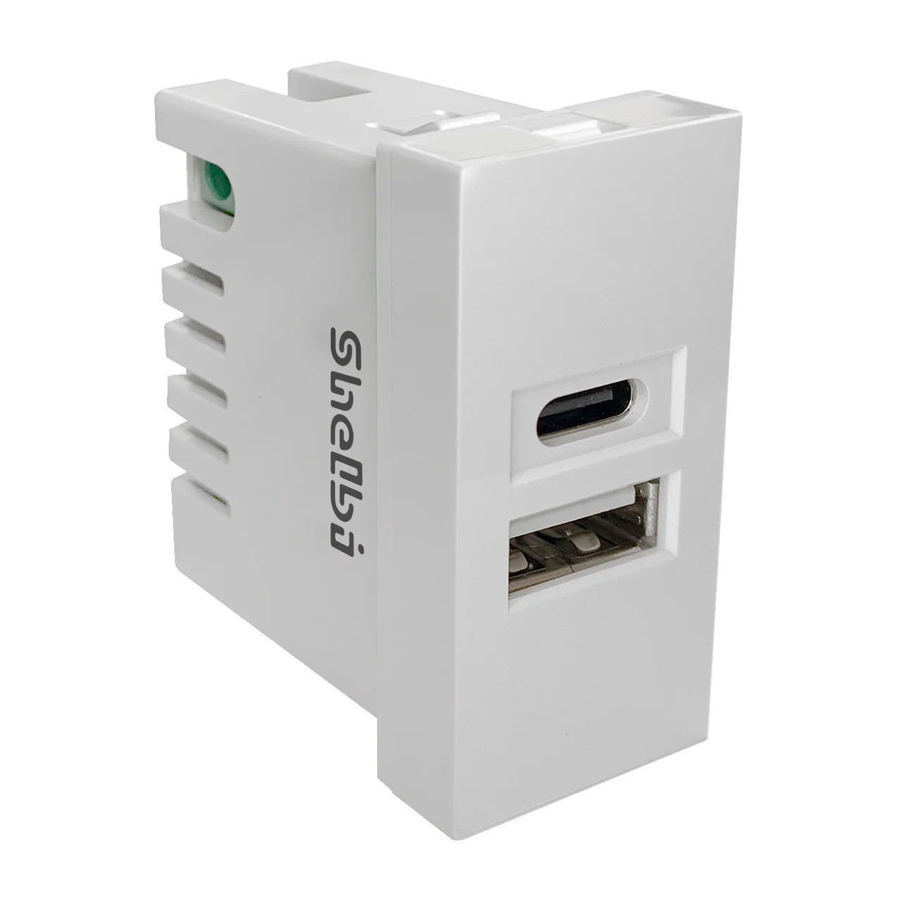 Shelbi 2- портовая USB и Type-C Розетка зарядка 45х22.5