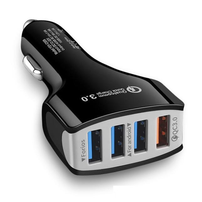 Автомобильное зарядное устройство от прикуривателя с четырьмя USB портами с функцией быстрой зарядки, UN682 - фото 3 - id-p80847576