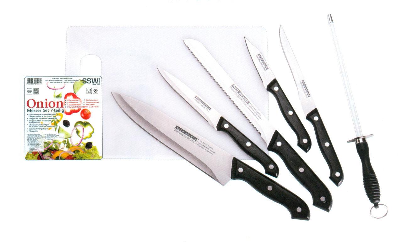 Набор кухонных ножей с пластиковой доской 7 пр. "Onion" (SSW Berlin, Германия) - фото 1 - id-p80854799