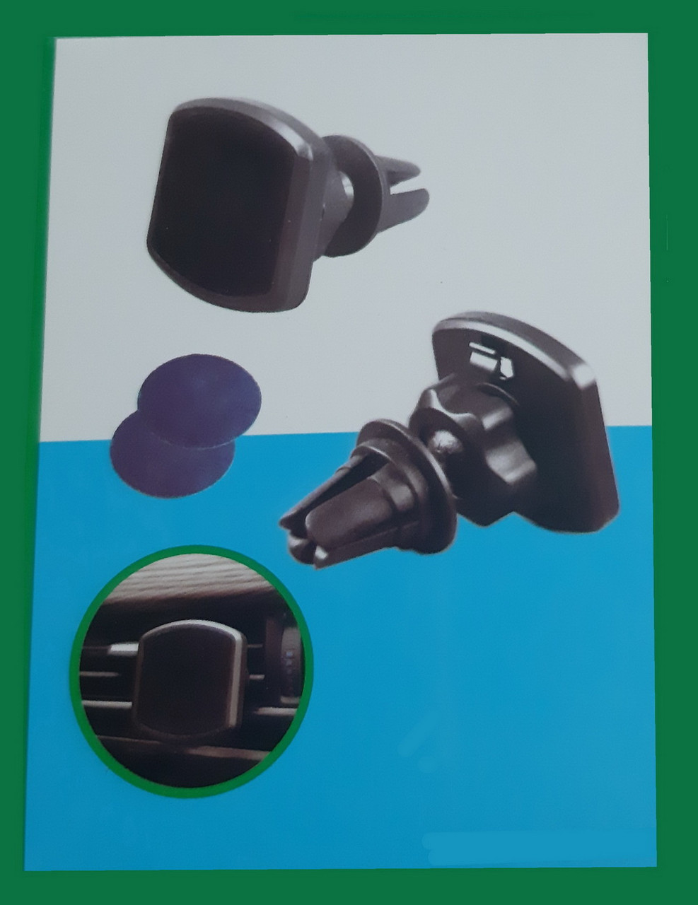 Универсальный автомобильный магнитный держатель для смартфонов 2 в 1 - в воздуховод и на стекло, Т09 - фото 3 - id-p80859642