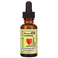 Витамин Д3 для детей, ChildLife с ягодным вкусом, 30 млг.