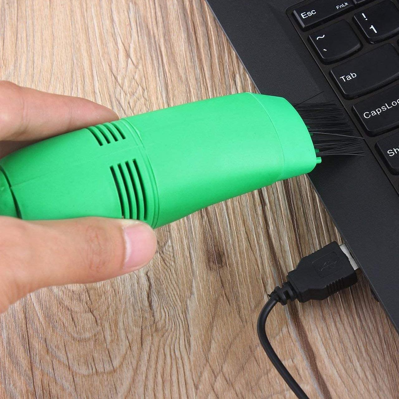 Мини usb пылесос для клавиатуры, цвет зеленый