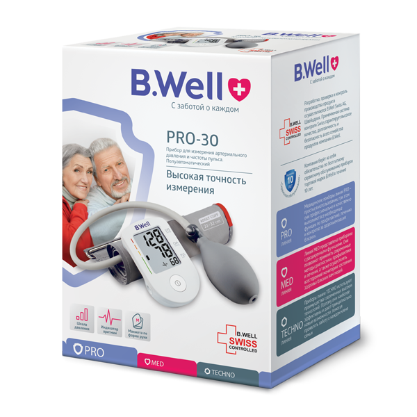 Полуавтоматический тонометр B.Well PRO-30