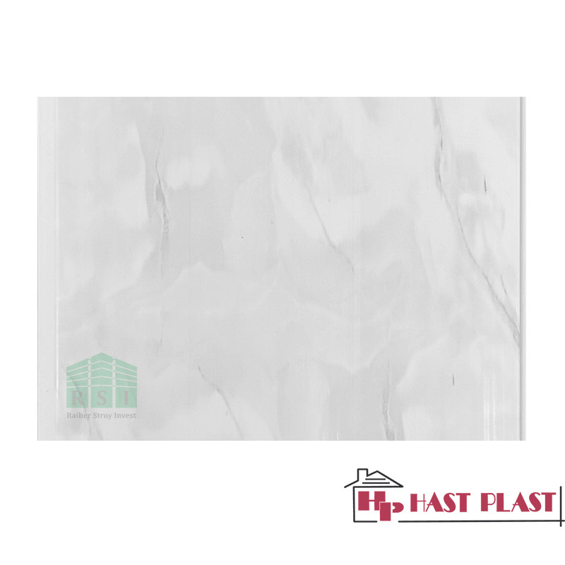 Стеновая ПВХ панель "Hast Plast" (серый мрамор глянцевый)