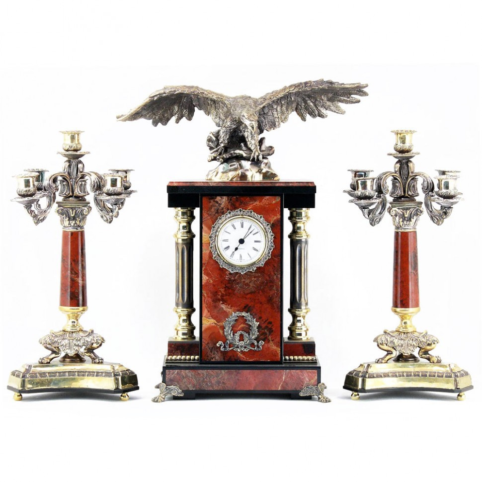 Каминные часы с канделябрами "Горный орел" 113193 - фото 1 - id-p80870268