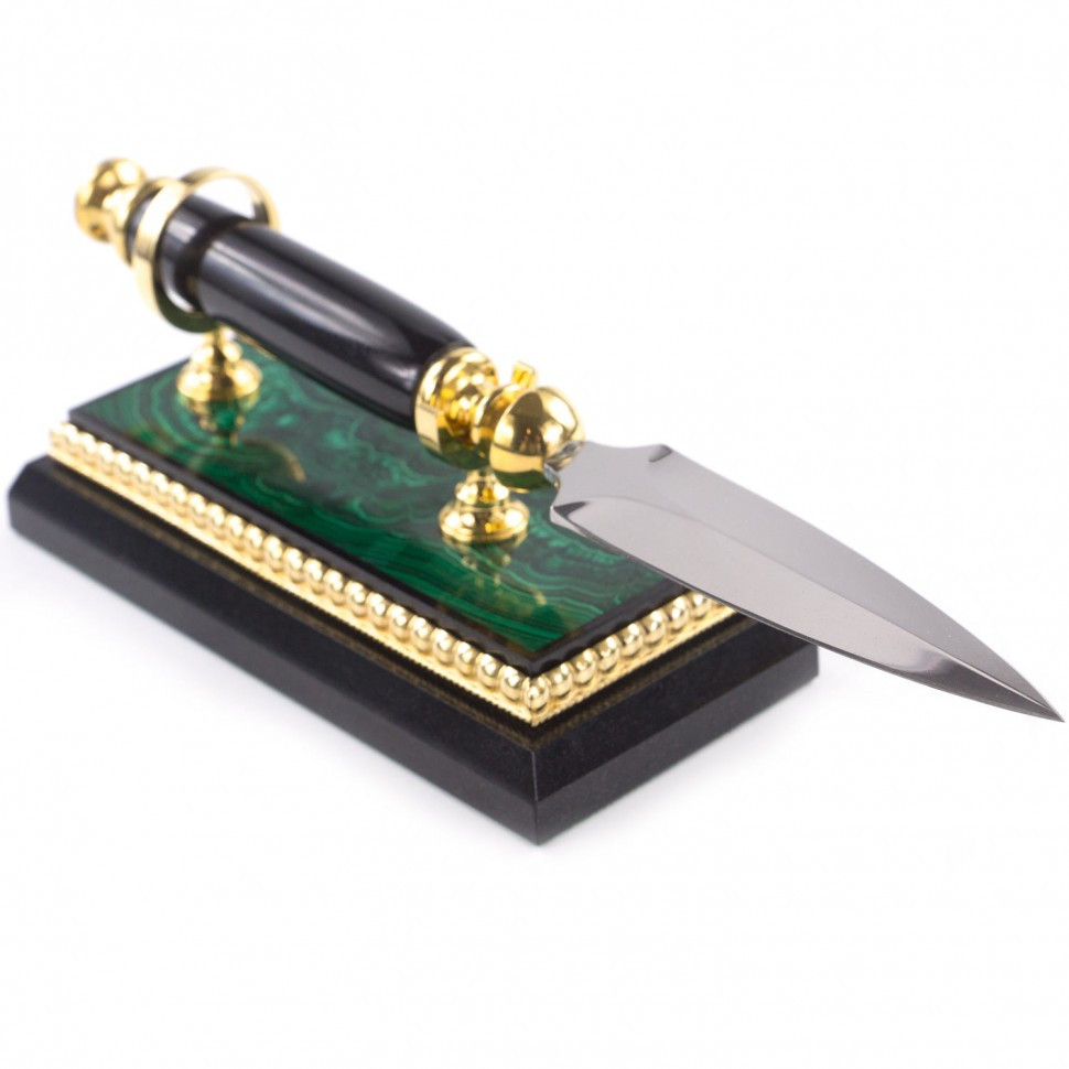 Канцелярский нож для бумаг на подставке из малахита 121014 - фото 3 - id-p80870961