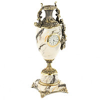 Декоративная ваза с часами "Виноград" из мрамора и бронзы 120175