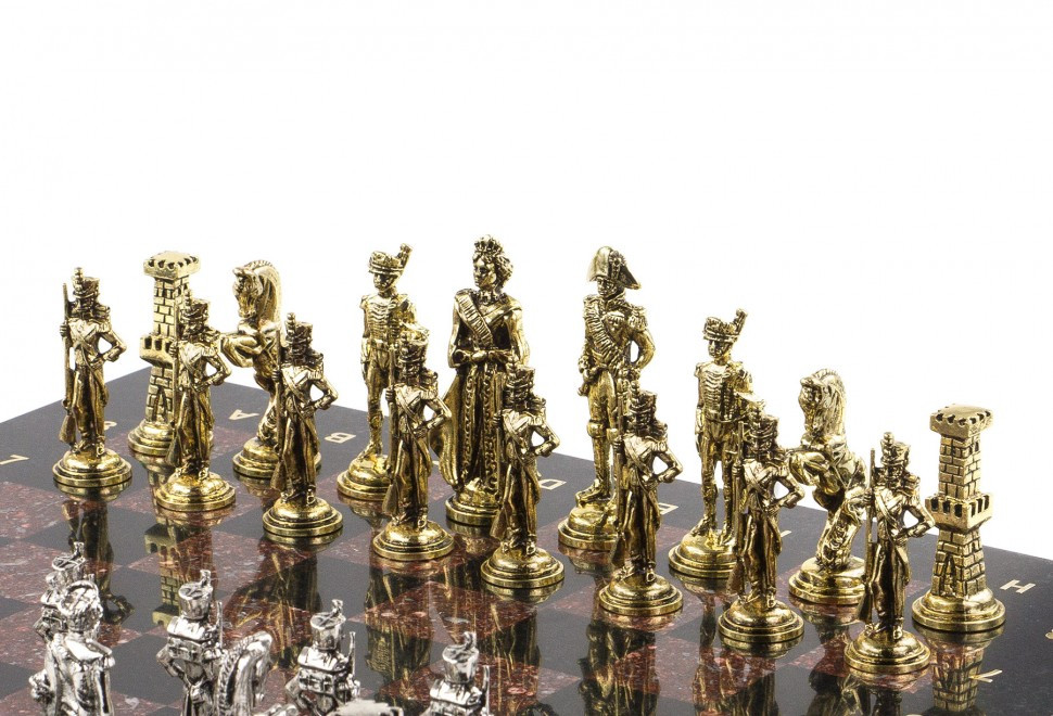 Шахматы с эксклюзивными фигурами "Отечественная война 1812 г." доска 40х40 см из камня лемезит - фото 4 - id-p80872190