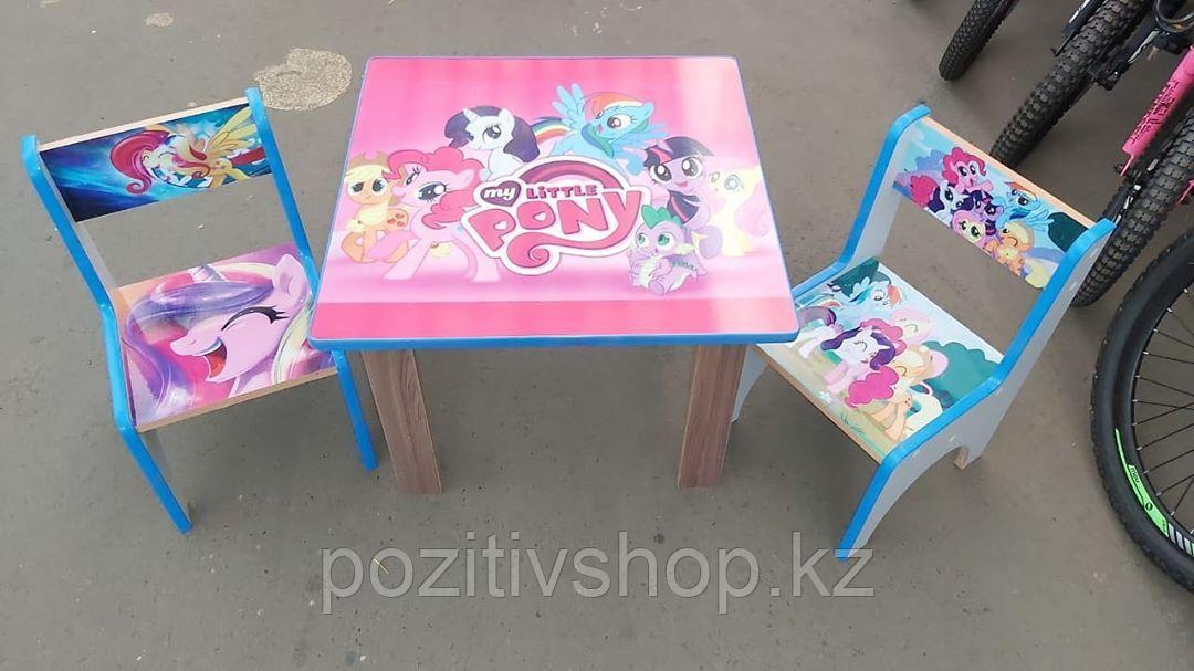 Детский стол с двумя стульчиками Little pony - фото 1 - id-p80893153