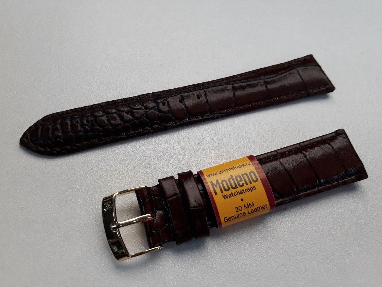 Кожаный ремешок Modeno на наручные часы. Производство Россия. Kaspi RED. Рассрочка., фото 1