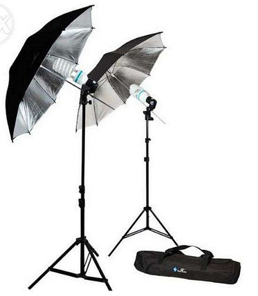 2Х зонта 83 см на отражение с патроном с лампой 40 W / 5500 К на стойках, фото 2