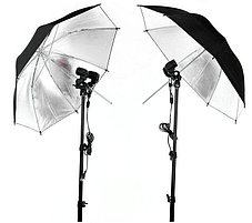 2Х зонта 83 см на отражение с патроном с лампой 40 W / 5500 К на стойках, фото 3