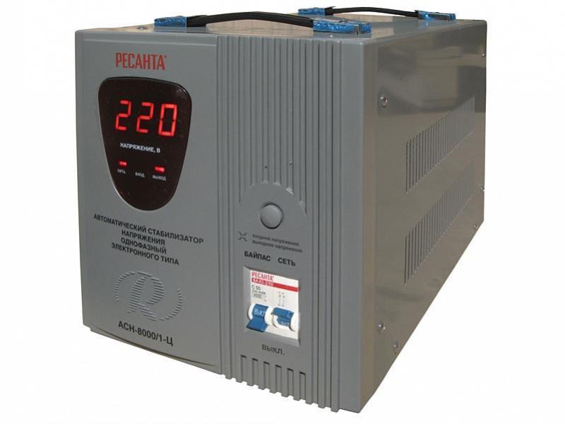 Стабилизатор напряжения электронный (Релейный)  -РЕСАНТА ACH-8000/1-Ц 8 кВт