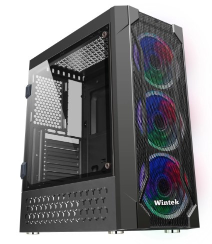 Корпус Wintek Rainbow K106 TG, ATX/Micro ATX, USB 1*3.0/2*2.0, HD-Audio+Mic, 0,45 mm, 3*SR Rainb fan, tempered - фото 1 - id-p79990837