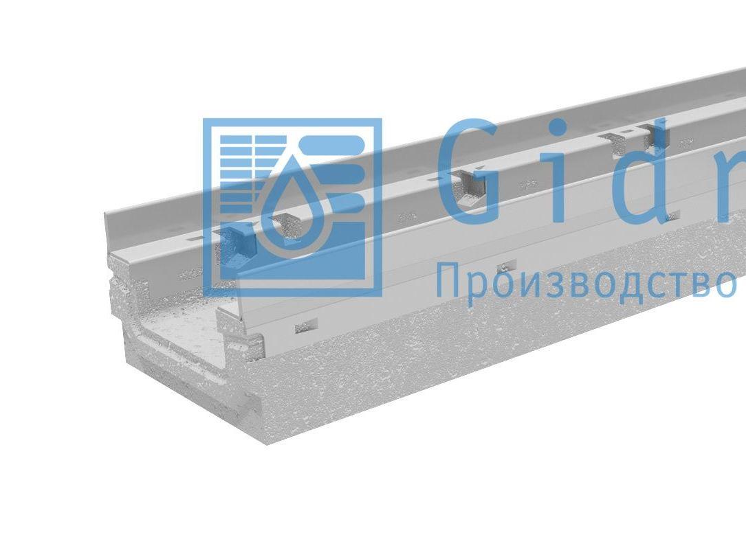 Лоток водоотводный бетонный коробчатый (СО-100мм) с оцинкованной насадкой КП 100.16,3 (10).10(6,5)- BGF-Z - фото 1 - id-p67392778