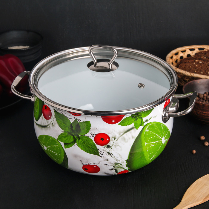 Кастрюля «Мохито» 5,1л, стеклянная крыша
