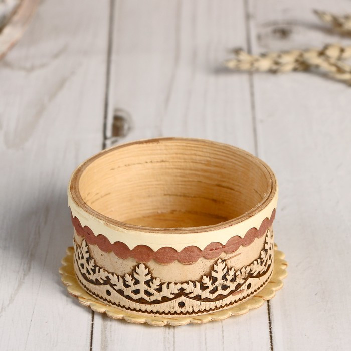 Солонка «Снежинка», 7х3 см, береста