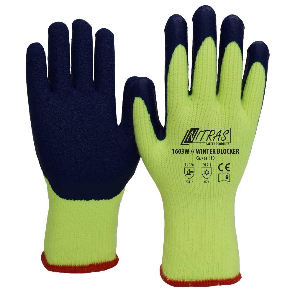 Бесшовные трикотажные перчатки NITRAS WINTER BLOCKER