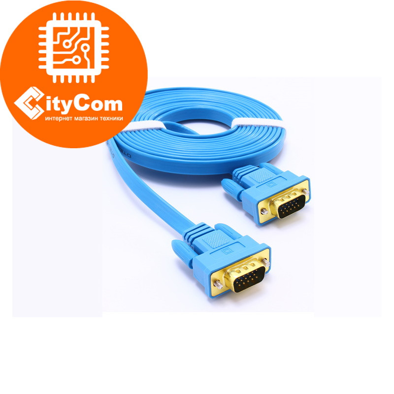 Интерфейсный кабель, cable VGA, Right Cable, 5m, box, slim&soft, Super Hi-Speed, синий Арт.4282