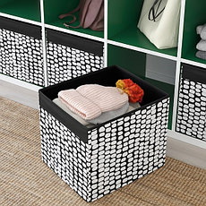 Коробка ДРЁНА черный/белый 33x38x33 см ИКЕА, IKEA, фото 3
