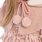 LLORENS:Кукла Елена 35см, блондинка в розовом костюме и шапке с двумя пумпонами, фото 6