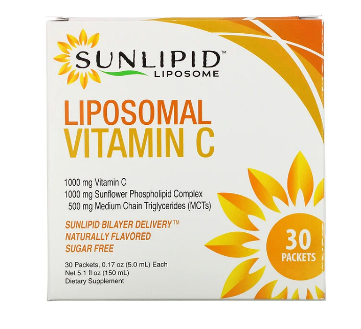 SunLipid, Липосомальный витамин C, с натуральными ароматизаторами, 30 пакетиков по 5,0 мл (0,17 унции) - фото 1 - id-p80942283