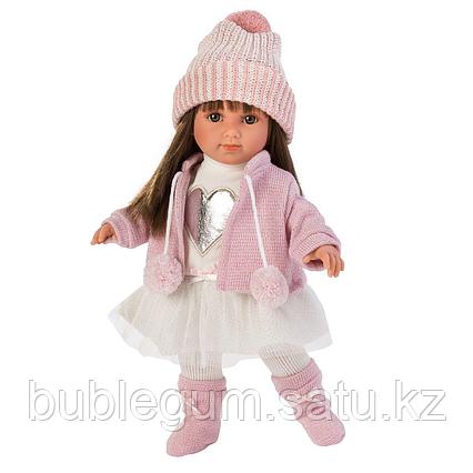 LLORENS:Кукла Сара 35см, шатенка в розовом жакете и белой кружевной юбке