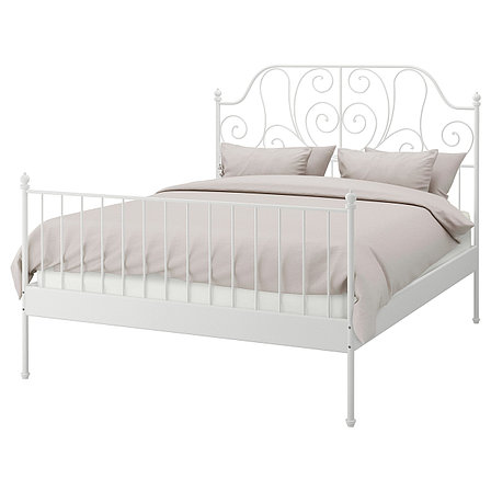 Кровать ЛЕЙРВИК белый/Лурой 140x200 см ИКЕА, IKEA, фото 2