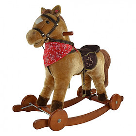 Качалка-лошадка Pituso с колёсами Светло\коричневый