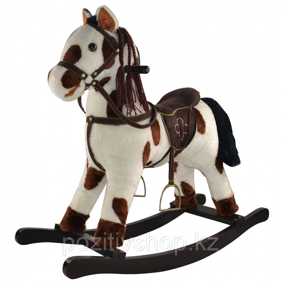 Качалка-лошадка Pituso белый с коричневыми пятнами - фото 1 - id-p80946949