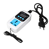 Термостат терморегулятор с розеткой 220 В и водонепроницаемым зондом от -50 +110 °C, фото 2