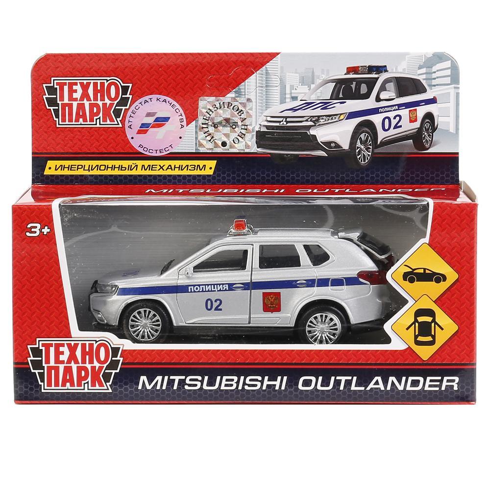 ТехноПарк Металлическая инерционная модель Mitsubishi Outlander, полиция, 12 см.
